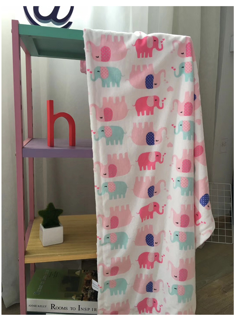Baby Blanket Quilt Autumn and Winter Baby Blanket Printed Coral Fleece Air Conditioner Quilt Bean Blanket Whole Small