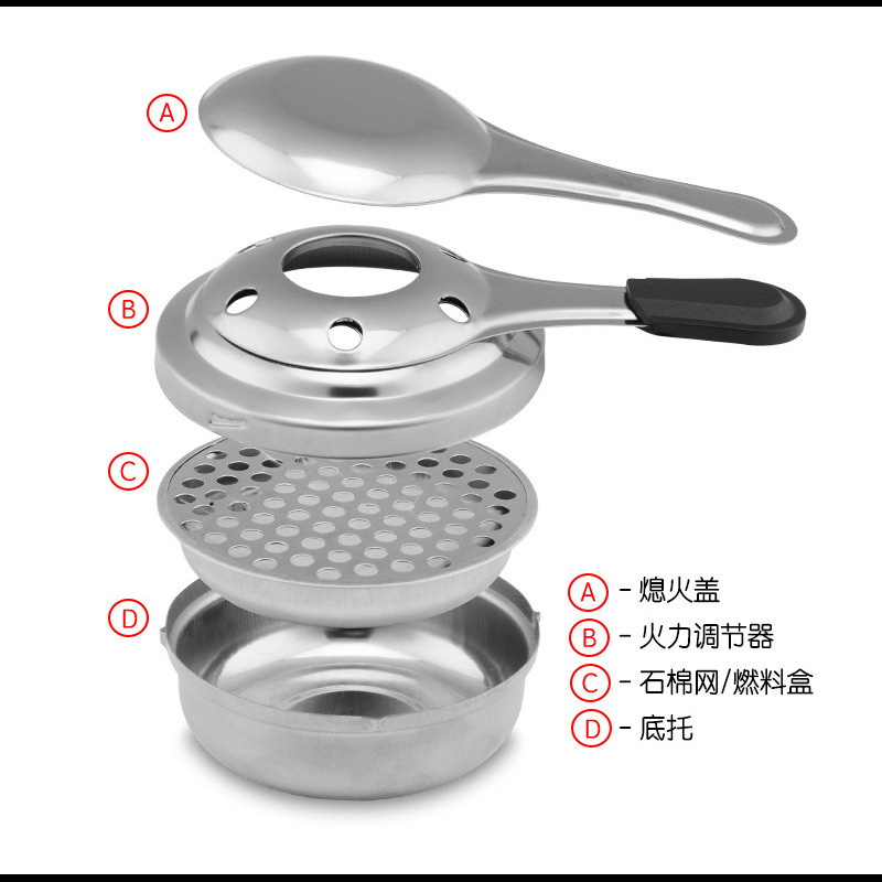 Small Outdoor Heating Insulation Tool Mini Chocolate Cheese Small Hot Pot Portable Stainless Steel Alcohol Stove