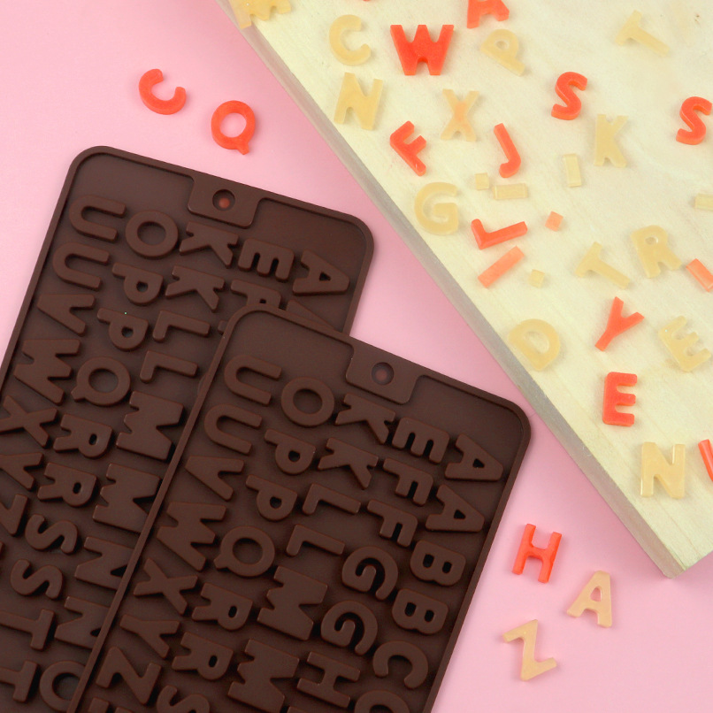Taste-Seeking Spot Types A and B English Letters Chocolate Mold DIY Handmade Baking Fondant Mold Chocolate Chips