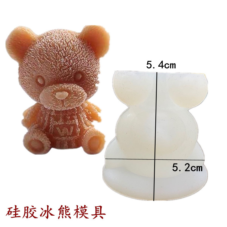 Production Customized Net Red Coffee Ice Bear Silicone Mold DIY Chocolate Bear Ice Cube Mold Bear Ice Tray