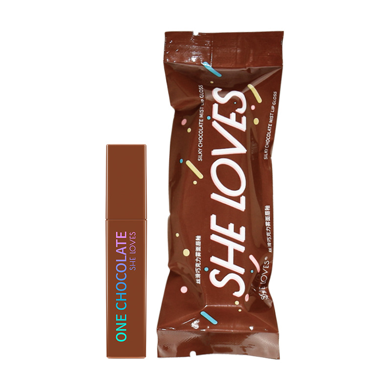 Spot Sheloves Chocolate Matte Lip Gloss Matte Non-Fading Lipstick Female Student Lip Glaze Lipstick Kit