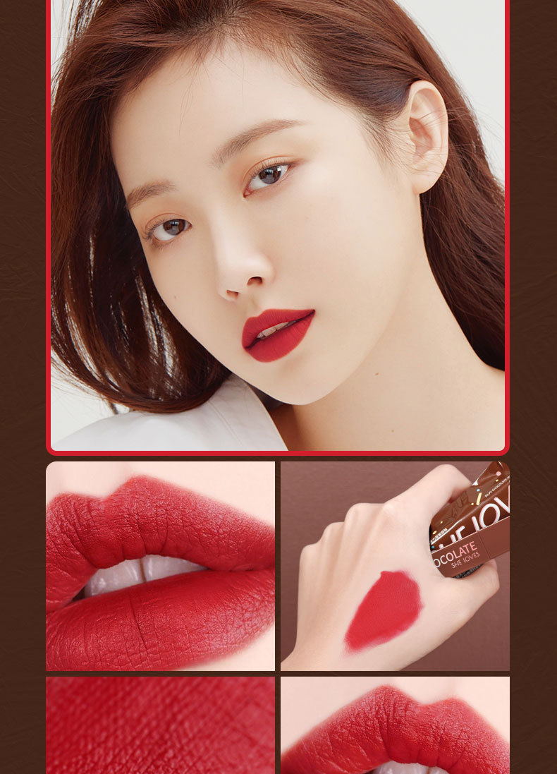 Spot Sheloves Chocolate Matte Lip Gloss Matte Non-Fading Lipstick Female Student Lip Glaze Lipstick Kit Spot Sheloves Chocolate Matte Lip Gloss Matte Non-Fading Lipstick Female Student Lip Glaze Lipstick Kit