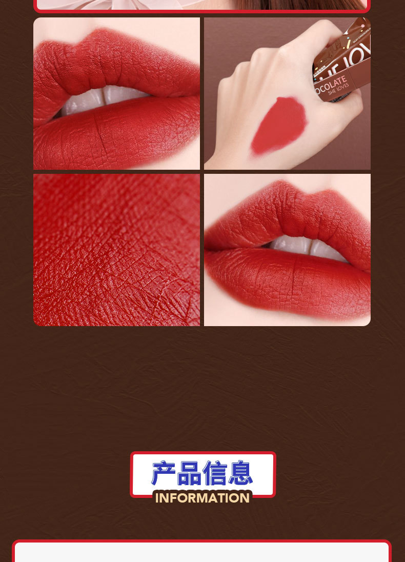 Spot Sheloves Chocolate Matte Lip Gloss Matte Non-Fading Lipstick Female Student Lip Glaze Lipstick Kit Spot Sheloves Chocolate Matte Lip Gloss Matte Non-Fading Lipstick Female Student Lip Glaze Lipstick Kit