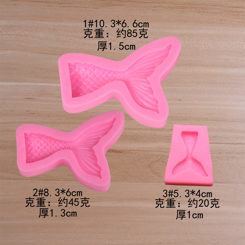 In Stock Wholesale 3 Models Fish Tail Mermaid Silicone Fondant Mold Cake Chocolate DIY Epoxy Tools