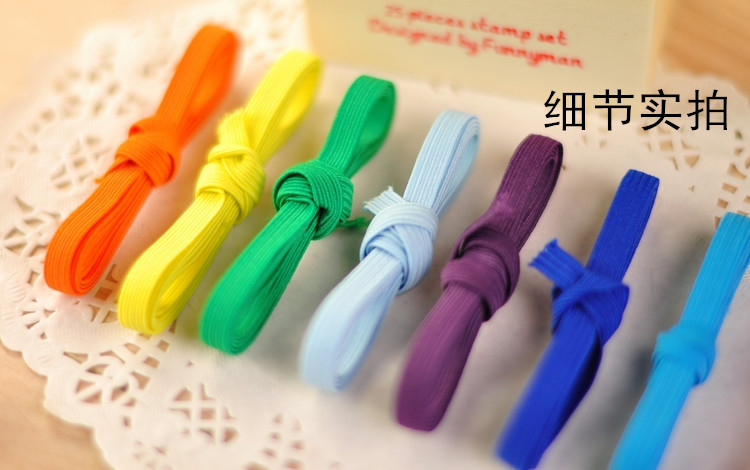 0.6mm Color Elastic Band Notebook Strap Imported Flat Rubber Band