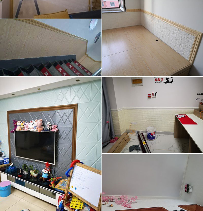 New Waistline Skirting Line Self-Adhesive Stereo Wall Stickers 3D Foam Edge Banding Border Waterproof Anti-Collision 