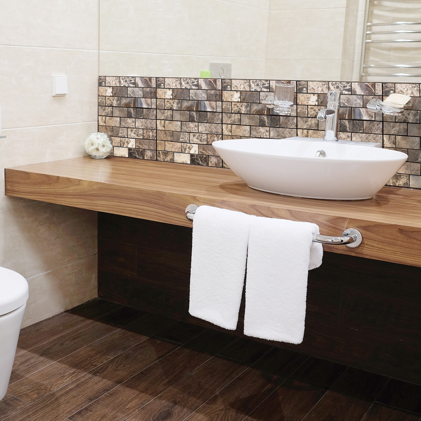 Cross-Border Hot 3D 3D Tile Stickers Anti-Collision Stickers PVC Wall Stickers