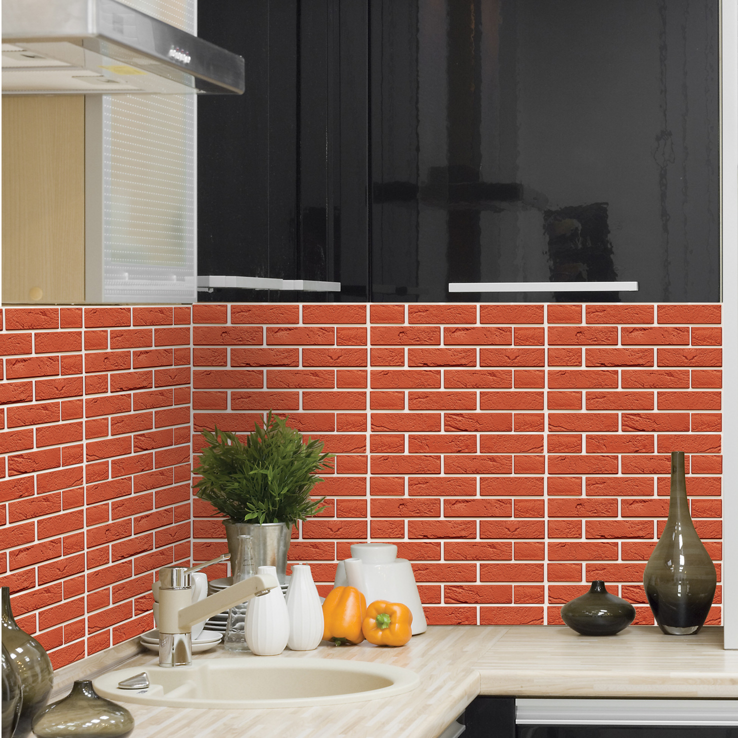 Cross-Border Hot 3D 3D Tile Stickers Anti-Collision Stickers PVC Wall Stickers