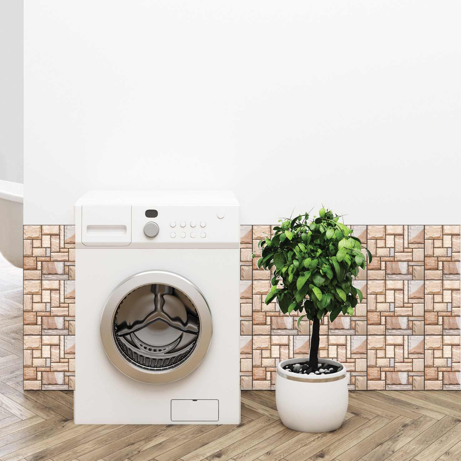 Cross-Border Hot 3D 3D Tile Stickers Anti-Collision Stickers PVC Wall Stickers