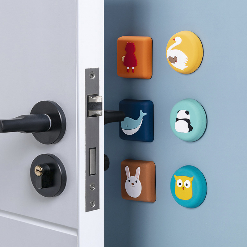 Home Wall Cartoon Collision Pad behind the Door Handle Anti-Collision Sticker Wall Cartoon Buffer Mute Protective Pad