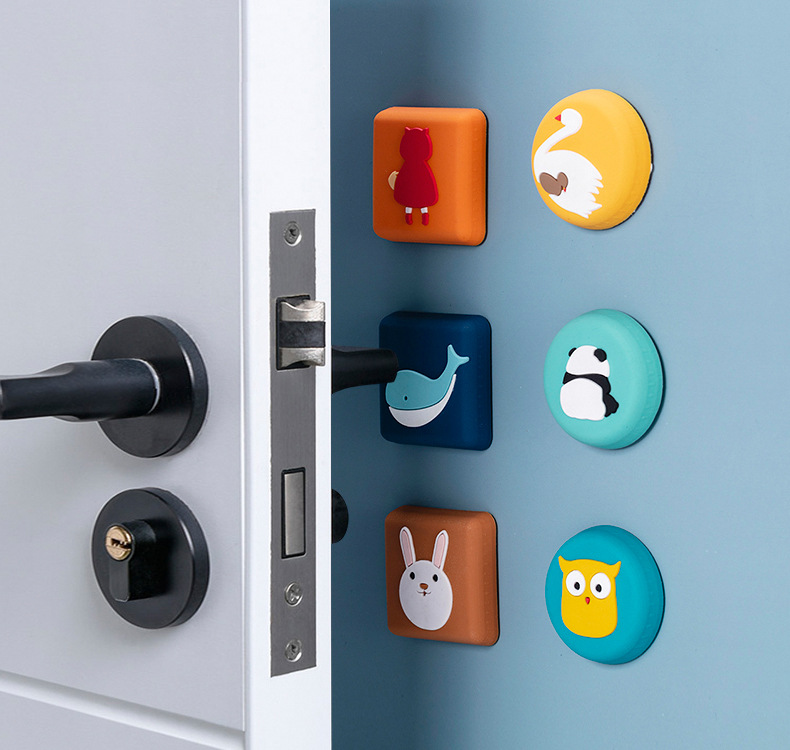 Home Wall Cartoon Collision Pad behind the Door Handle Anti-Collision Sticker Wall Cartoon Buffer Mute Protective Pad