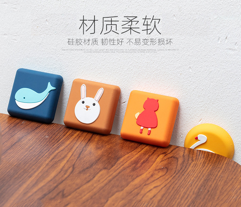 Home Wall Cartoon Collision Pad behind the Door Handle Anti-Collision Sticker Wall Cartoon Buffer Mute Protective Pad