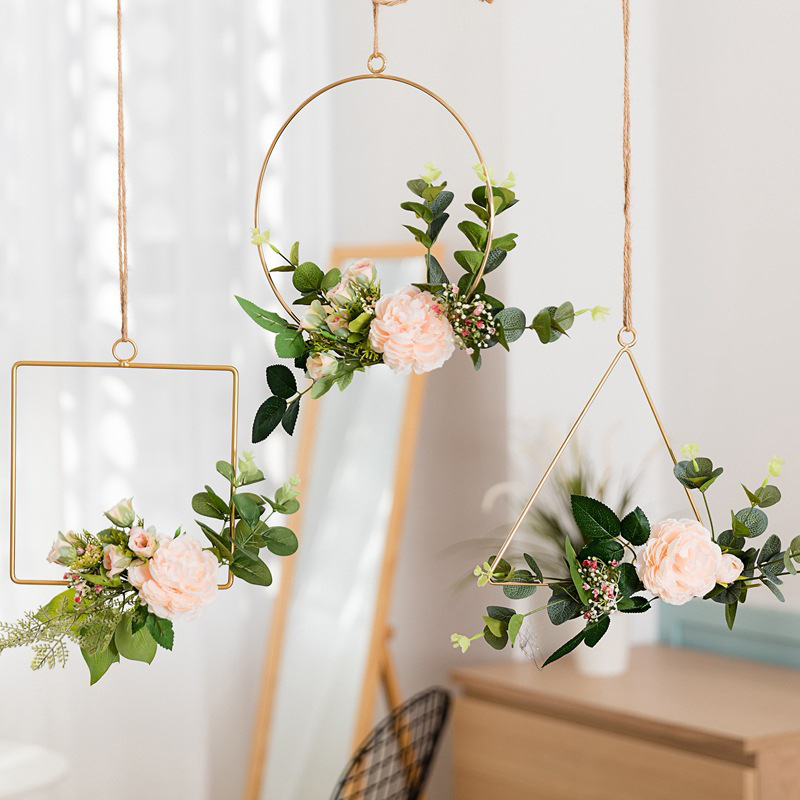  Wall Flower Decoration Ins Style Iron Wall Bracelet Charm Artificial Flower Home Decoration Wall Artificial Flower