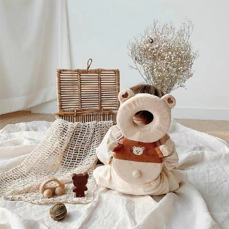 Korean Ins Infant Soothing Pillow Cylindrical Anti-Collision Soothing Pillow Baby Pillow Side Sleeping Bear Bed Fence