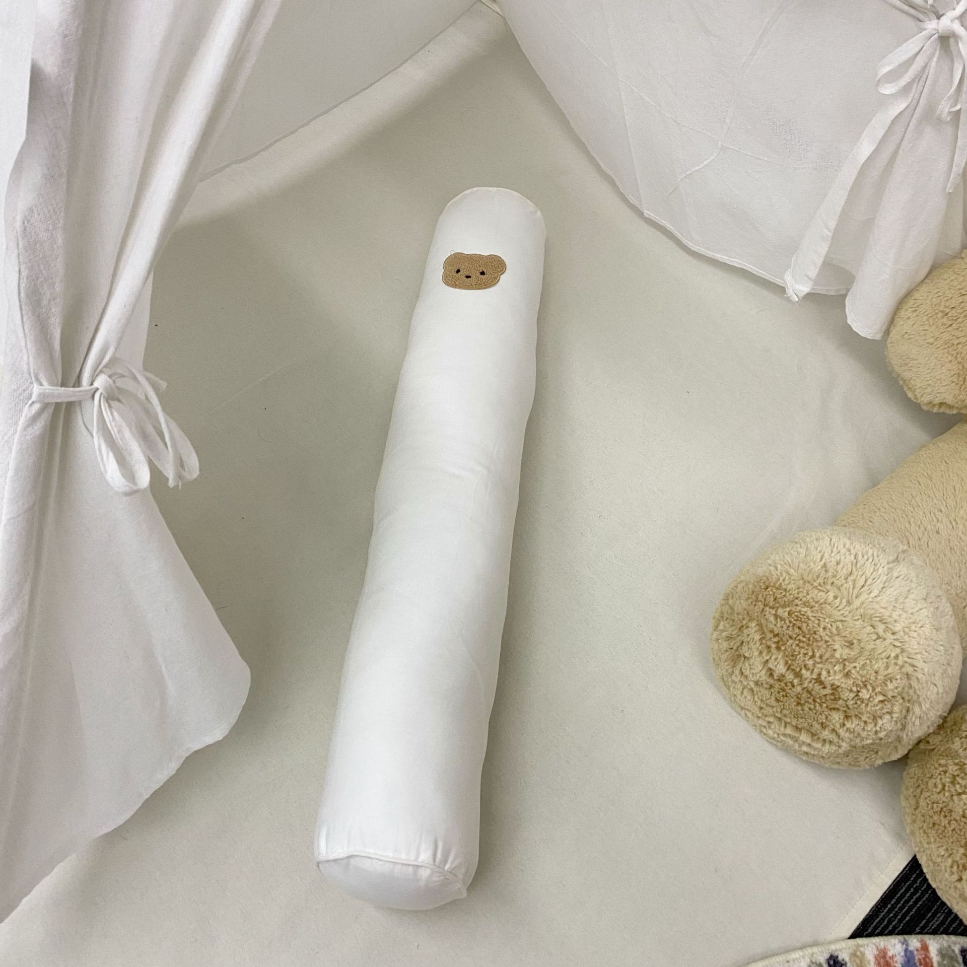Korean Ins Infant Soothing Pillow Cylindrical Anti-Collision Soothing Pillow Baby Pillow Side Sleeping Bear Bed Fence
