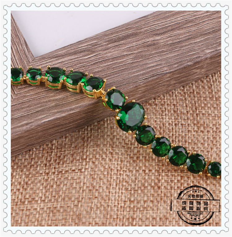 Multicolor imported 4A zircon electroplating genuine gold quality pure copper zircon bracelet