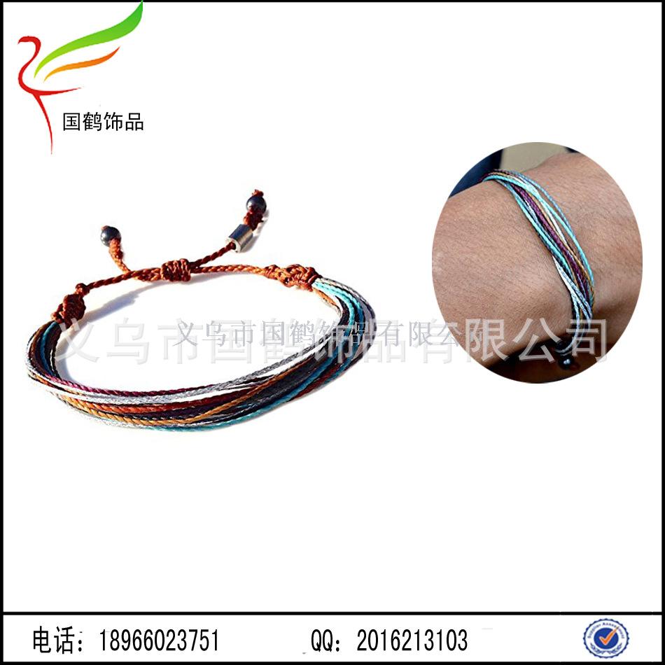 Colorful imported wax rope hand braided bracelet Colorful imported wax rope hand braided bracelet