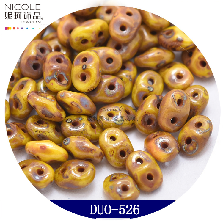 Superduo Double Hole Flat Beads G Imported 2.5 * 5mm Pig Nose Bracelet Accessories 5G Pack Nicole Jewelry