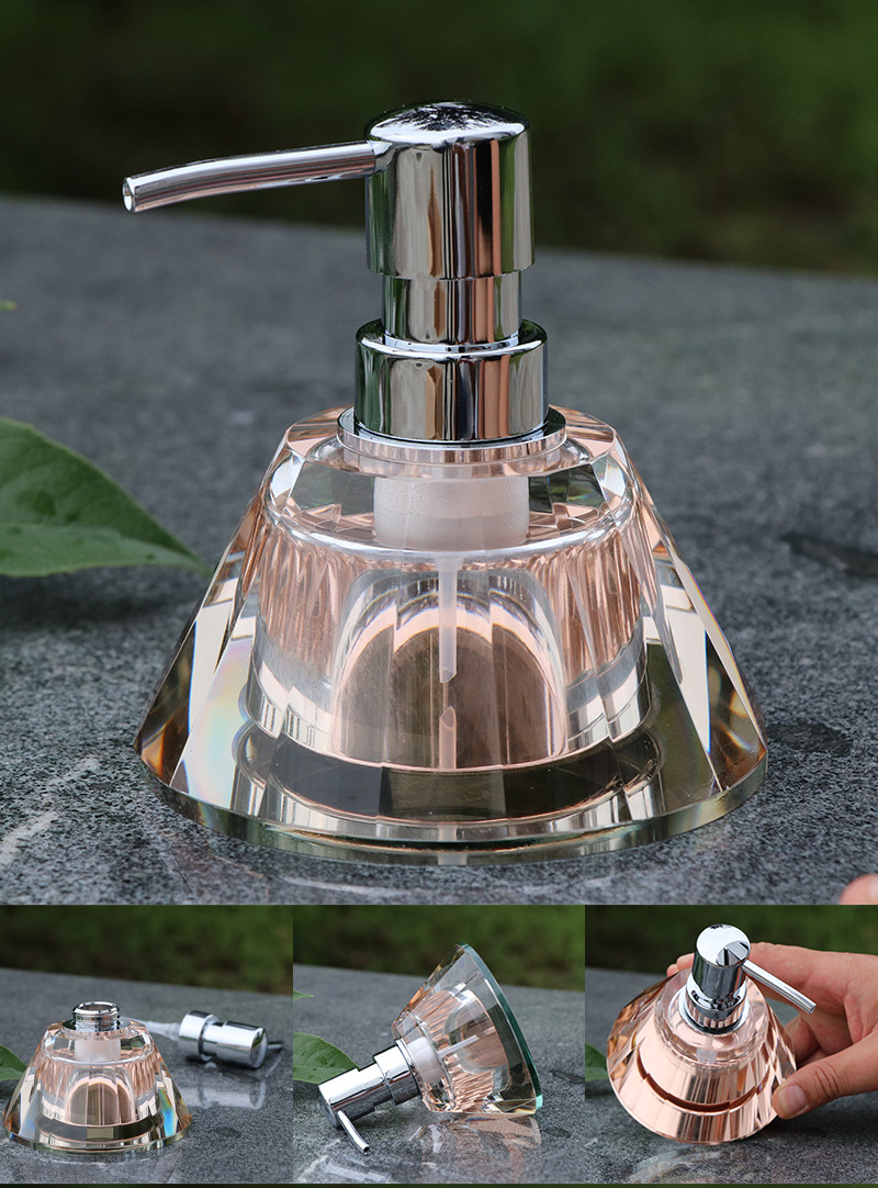 Hotel KTV crystal hand sanitizer bottle soap bottle glass hand sanitizer bottle shampoo bath lotion bottle Bathroom bath