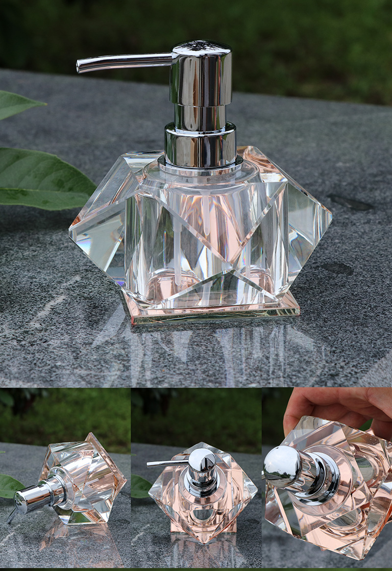 Hotel KTV crystal hand sanitizer bottle soap bottle glass hand sanitizer bottle shampoo bath lotion bottle Bathroom bath