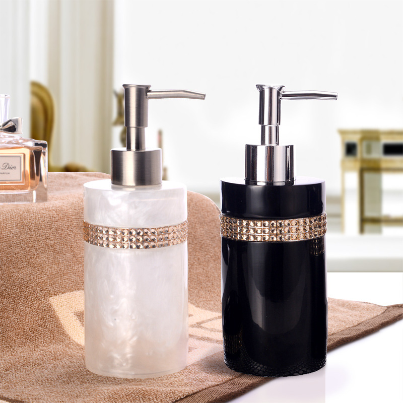 resin creative simple diamondencrusted lotion bottle fashion hotel club shampoo bath lotion hand sanitizer bottle
