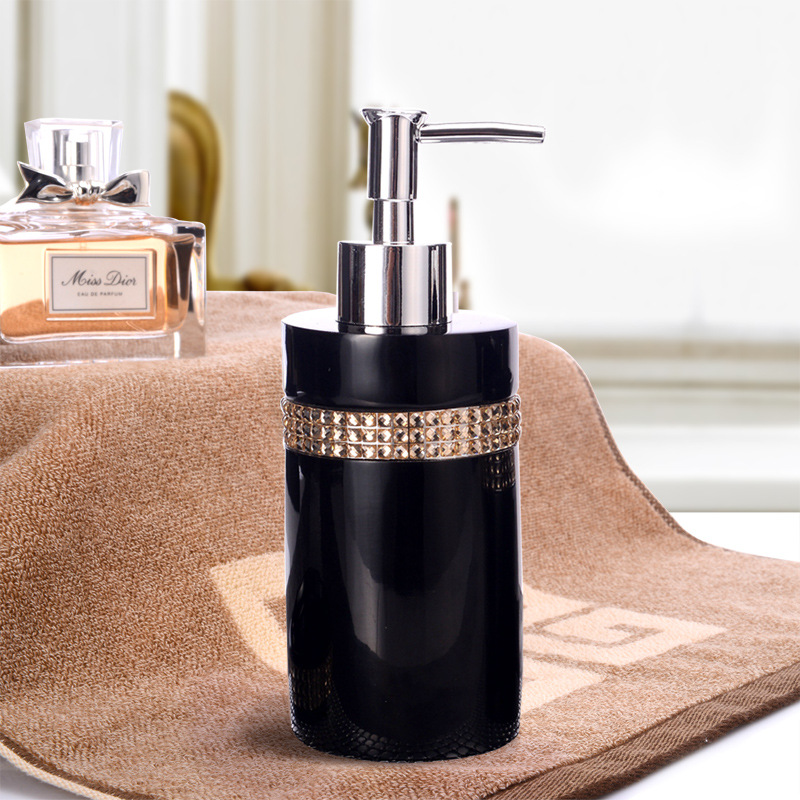 resin creative simple diamondencrusted lotion bottle fashion hotel club shampoo bath lotion hand sanitizer bottle