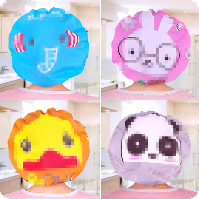 Cute cartoon bathing cap Japanese shower cap shampoo cap anti - lampblack cap