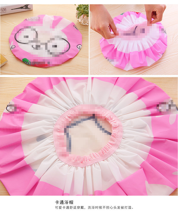 Cute cartoon bathing cap Japanese shower cap shampoo cap anti - lampblack cap
