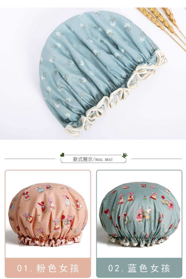 Manufacturers wholesale Korean version of rural women adult waterproof bath cap kitchen lampblack cap shampoo bath cap