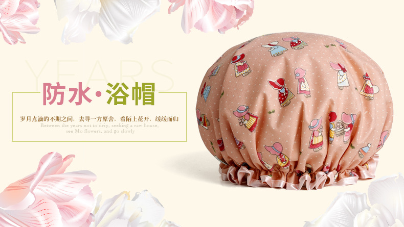 Manufacturers wholesale Korean version of rural women adult waterproof bath cap kitchen lampblack cap shampoo bath cap