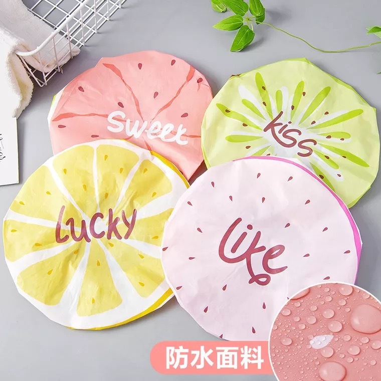 Cute Cartoon Waterproof Shower Cap Bath Waterproof Shower Cap Shampoo Cap Coking Caps Cartoon Fruit Printed Shower Cap
