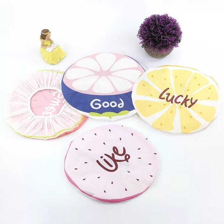 Cute Cartoon Waterproof Shower Cap Bath Waterproof Shower Cap Shampoo Cap Coking Caps Cartoon Fruit Printed Shower Cap