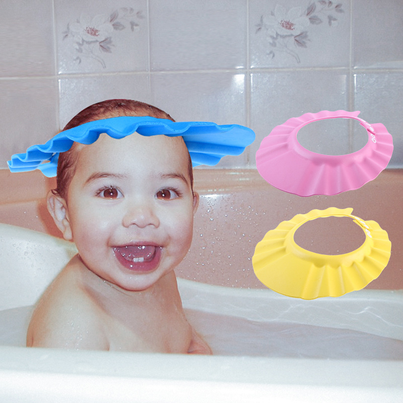 Baby Shampoo Cap Waterproof Ear Protection Adjustable Baby Shower Cap Thick Soft Children&#039;s Shampoo Cap Shower Cap
