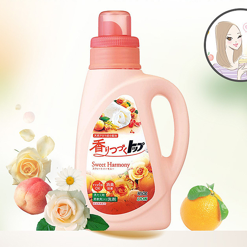 Japan Imported Lion LION Top Fragrance Soft Laundry Detergent 850G Rose Fruit Fragrance Family Pack Laundry Detergent