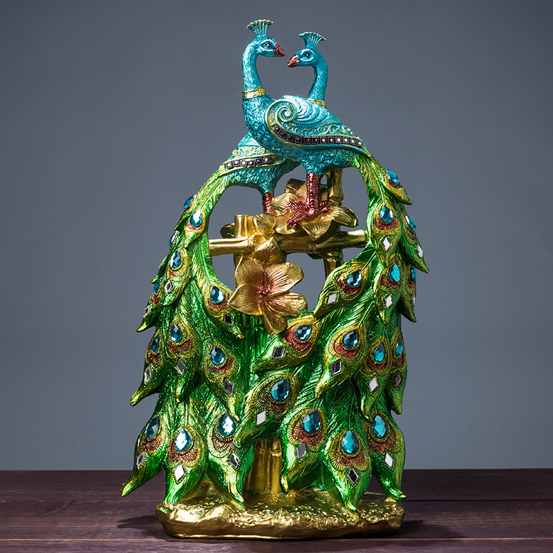 Peacock Decoration Living Room TV Cabinet Entrance Coffee Table TV Cabinet Home Imported arts and crafts