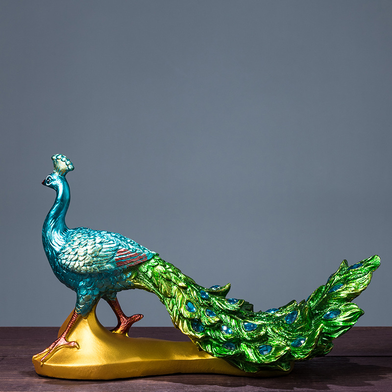 Peacock Decoration Living Room TV Cabinet Entrance Coffee Table TV Cabinet Home Imported arts and crafts