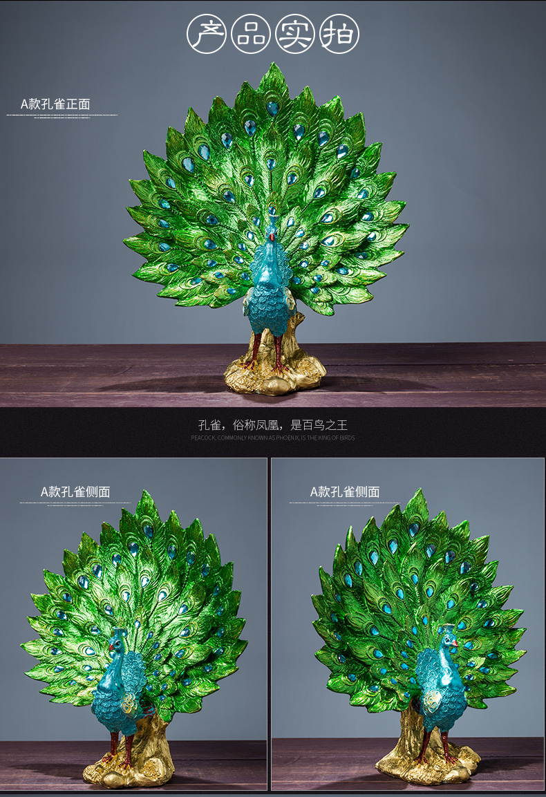 Peacock Decoration Living Room TV Cabinet Entrance Coffee Table TV Cabinet Home Imported arts and crafts Peacock Decoration Living Room TV Cabinet Entrance Coffee Table TV Cabinet Home Imported arts and crafts