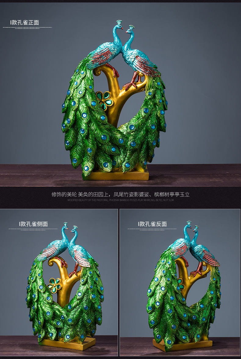 Peacock Decoration Living Room TV Cabinet Entrance Coffee Table TV Cabinet Home Imported arts and crafts Peacock Decoration Living Room TV Cabinet Entrance Coffee Table TV Cabinet Home Imported arts and crafts