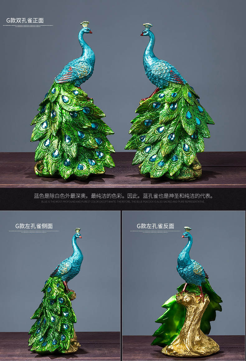 Peacock Decoration Living Room TV Cabinet Entrance Coffee Table TV Cabinet Home Imported arts and crafts Peacock Decoration Living Room TV Cabinet Entrance Coffee Table TV Cabinet Home Imported arts and crafts