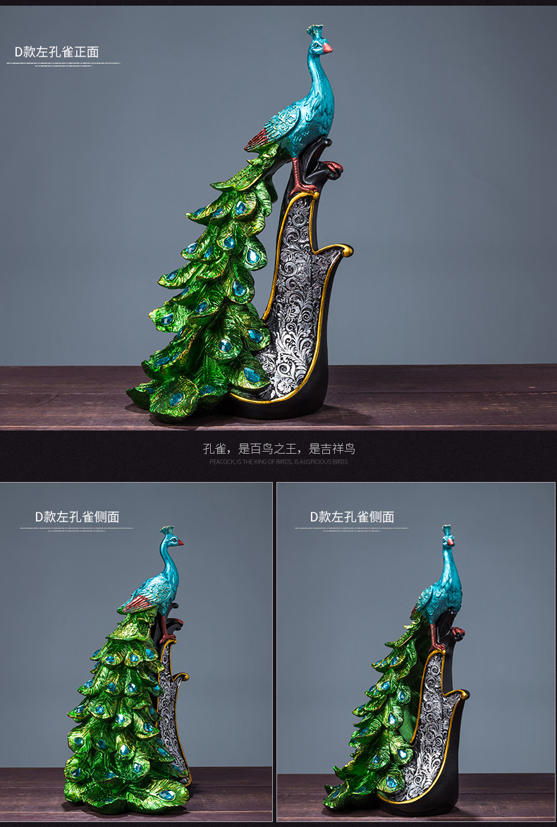 Peacock Decoration Living Room TV Cabinet Entrance Coffee Table TV Cabinet Home Imported arts and crafts Peacock Decoration Living Room TV Cabinet Entrance Coffee Table TV Cabinet Home Imported arts and crafts