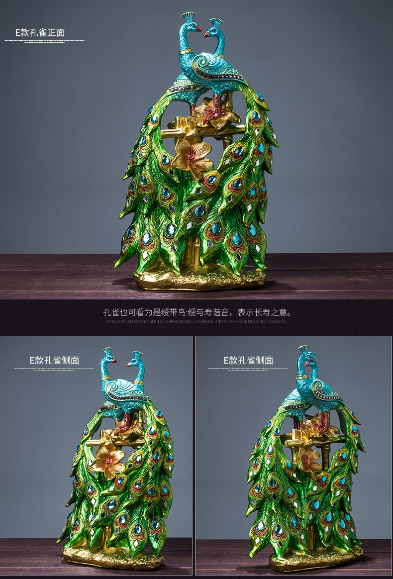 Peacock Decoration Living Room TV Cabinet Entrance Coffee Table TV Cabinet Home Imported arts and crafts Peacock Decoration Living Room TV Cabinet Entrance Coffee Table TV Cabinet Home Imported arts and crafts