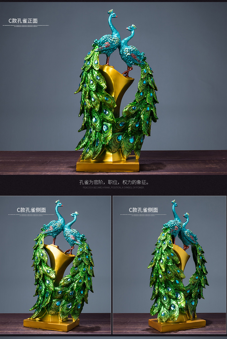 Peacock Decoration Living Room TV Cabinet Entrance Coffee Table TV Cabinet Home Imported arts and crafts Peacock Decoration Living Room TV Cabinet Entrance Coffee Table TV Cabinet Home Imported arts and crafts