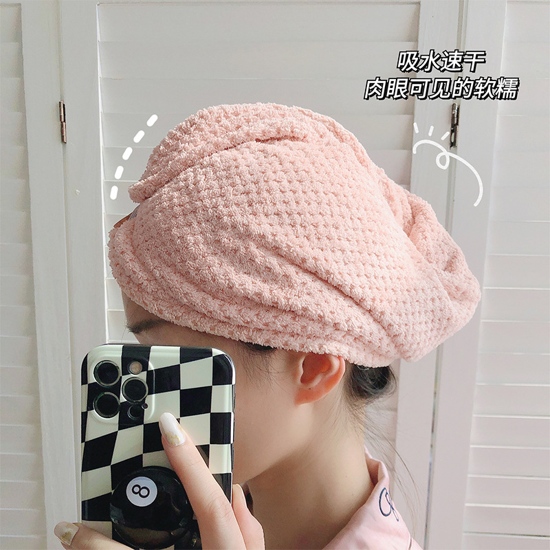 Cap  Thickened Hair Drying Cap Artifact Headscarf Super Strong Long Hair Shower Cap Hair Winter Absorbent Towel Shampoo
