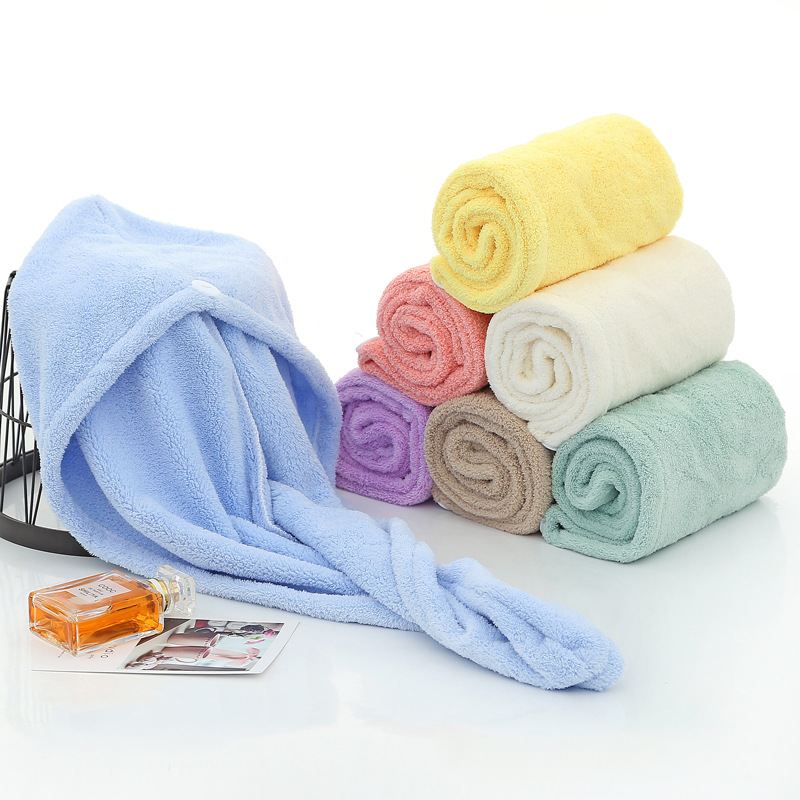 Female Absorbent Coral Fleece Towels Shampoo UltraFine Dimension Thickened Shower Cap Strong Water Absorption