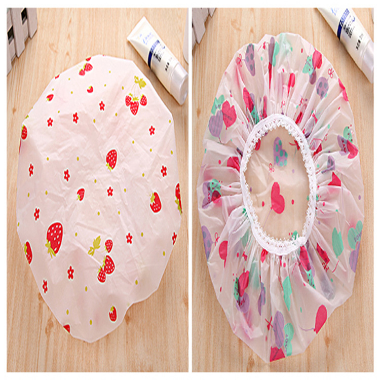 Cross-border sourcing cute cartoon bathing cap Japanese waterproof shower cap shampoo cap lampblack cap
