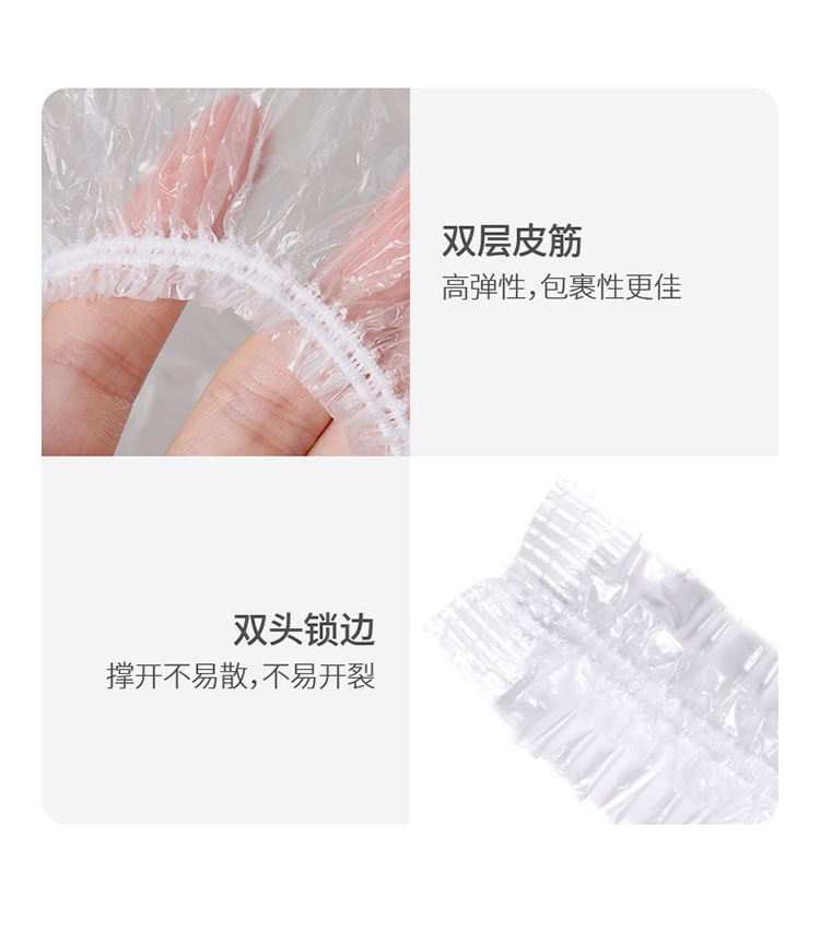 Fasola Disposable Transparent Plastic Wrap Multifunctional Plastic Food Cover Shampoo Cover Shower Cap Dustproof Hat