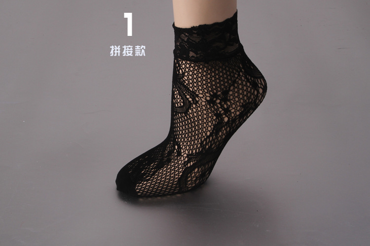 Imported black lace stockings sexy fishnet socks socks nylon stitching club contact Imported black lace stockings sexy fishnet socks socks nylon stitching club contact