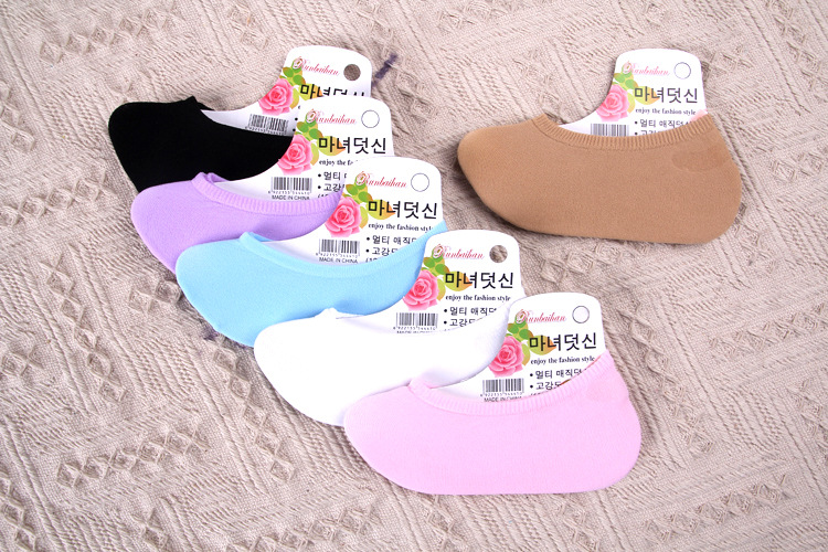 South Korea imported nylon socks magic candy color shallow boat socks
