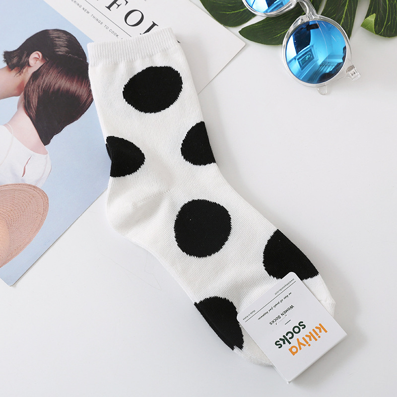 Korean Imported Socks Kikiya Polka Dots Retro Series Fashionable American Modern Circular Dots Korean Imported Socks Kikiya Polka Dots Retro Series Fashionable American Modern Circular Dots