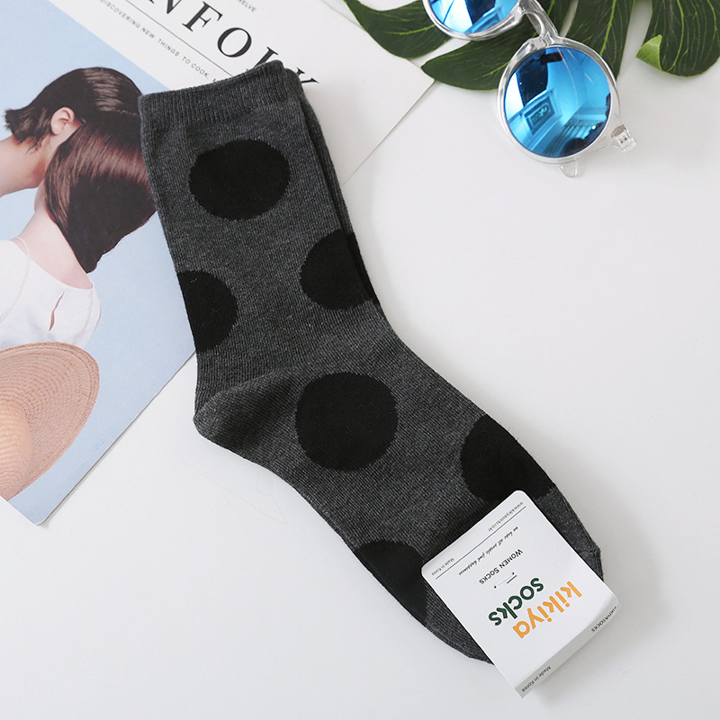 Korean Imported Socks Kikiya Polka Dots Retro Series Fashionable American Modern Circular Dots Korean Imported Socks Kikiya Polka Dots Retro Series Fashionable American Modern Circular Dots